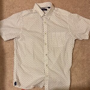 Roundtree & Yorke Cream and Blue Patterned Shirt